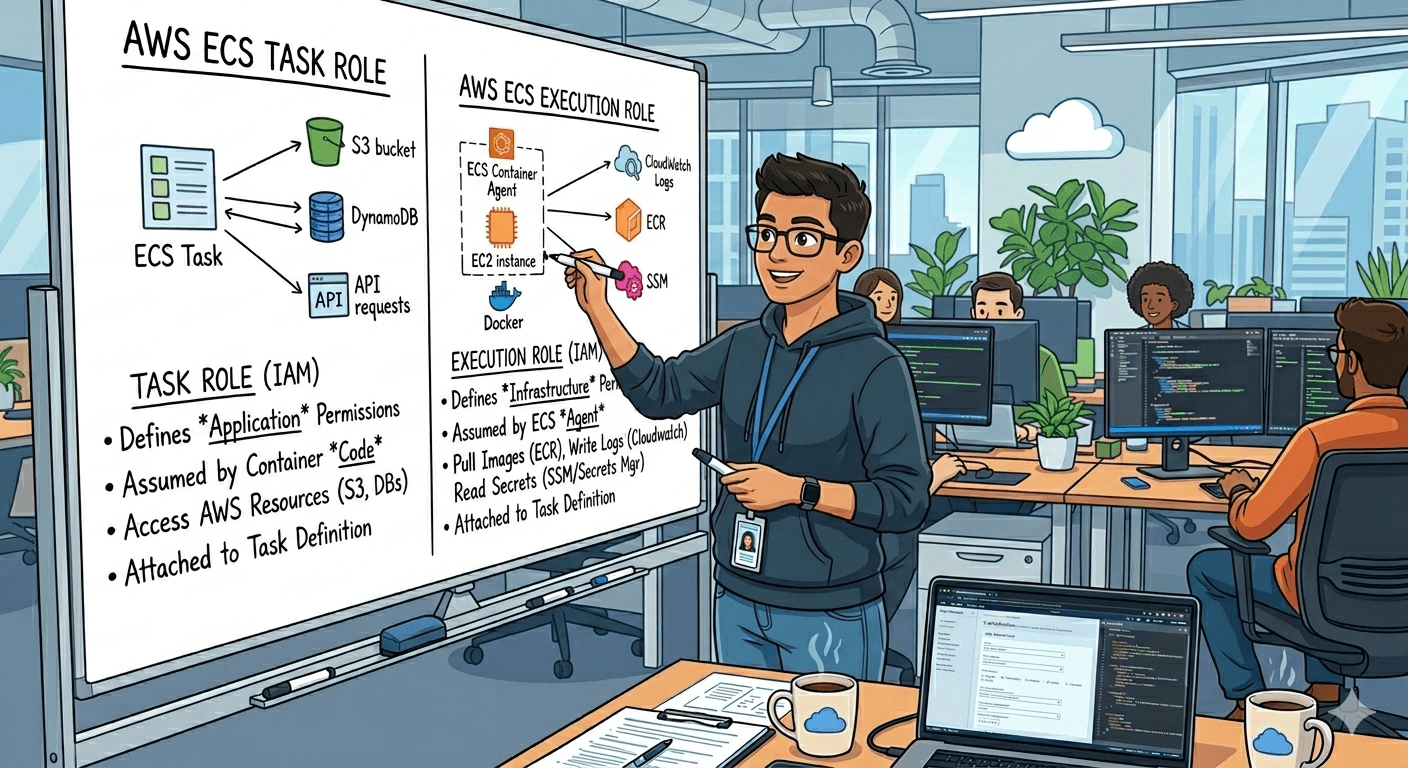 Difference between task role and execution role in AWS ECS